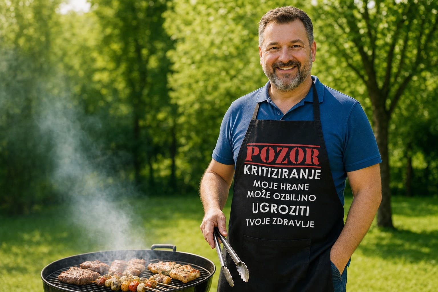 Osoba kuha u smiješnoj pregači Top-majice.hr
